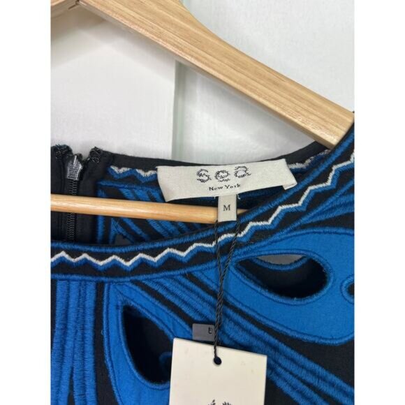NWT Sea New York Blue Gael Applique Long Sleeve Tunic Dress Size: Medium - Picture 6 of 9